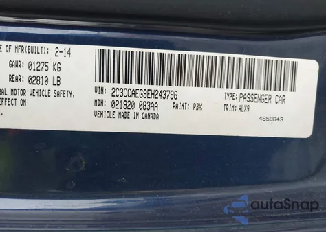 2014 Chrysler 300C z USA, uszkodzony, nr VIN 2C3CCAEG9EH243796